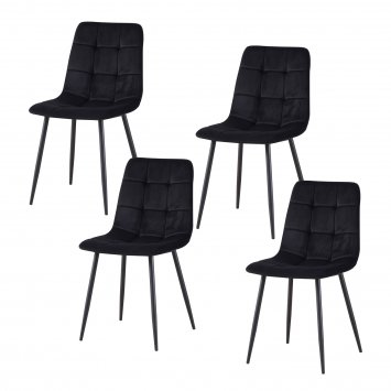 Esszimmerstuhl 4er Set Schwarz Mesa