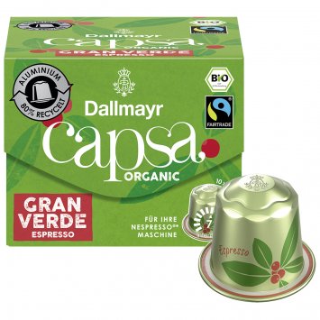 Dallmayr Bio Capsa Organic Espresso Cran Verde Fairtrade 56g