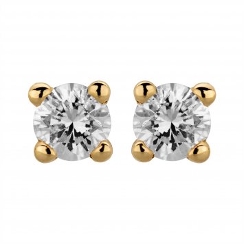 Ohrstecker 585/- Gelbgold glanz 2 Brill. 0,10 ct. H/P2