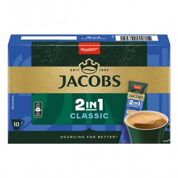 Jacobs 2in1 Classic löslicher Kaffee 10 Sticks a 12.4g pro Pack 124g