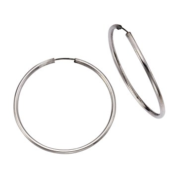 Creolen 925 Silber glanz rhodiniert 4,0cm