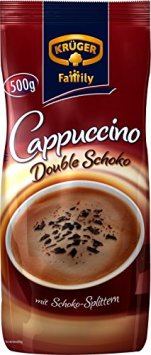 Krüger Family Cappuccino Double Choco 500g mit Schoko-Splittern 4er Pack