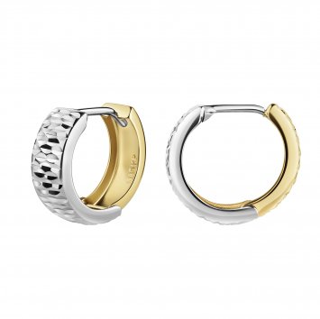 Creolen 585/- Gelbgold bicolor diamantiert