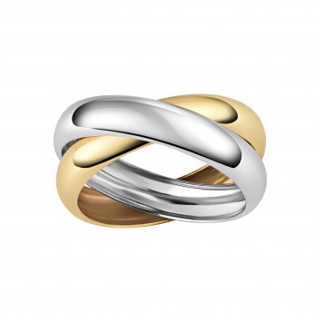 Ring 375/- Gelbgold bicolor 2-reihig