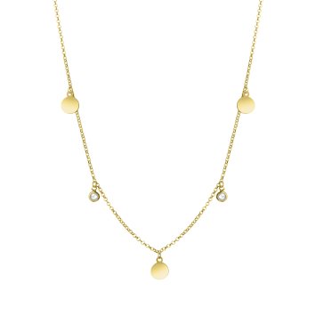 Kette 925/- Sterling Silber glanz gelb vergoldet Zirkonia weiß