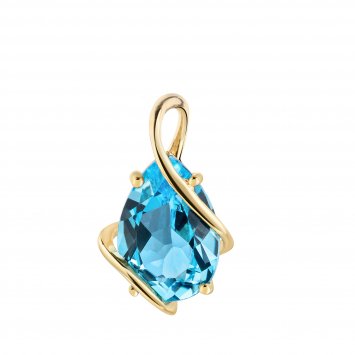 Anhänger 375/- Gelbgold glanz Blautopas