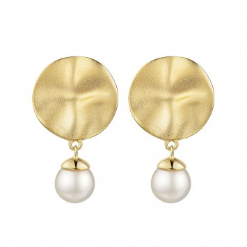 Ohrstecker 925 Sterling Silber vergoldet Perle