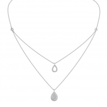 Collier 925 Silber rhodiniert Zirkonia