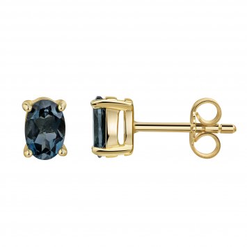 Ohrstecker 375 Gelbgold Blautopas