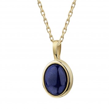 Anhänger mit Kette 375 Gelbgold Lapis