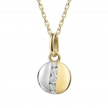 Anhänger mit Kette 375 Gelbgold Zirkonia