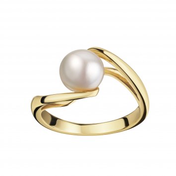 Ring 925 Sterling Silber vergoldet Perle