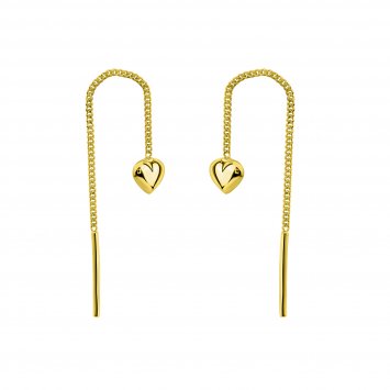 Durchzieh-Ohrring 375 Gelbgold Herz