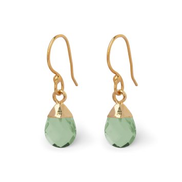 Ohrhänger 925/- Silber vergoldet Green Amethyst Quarz