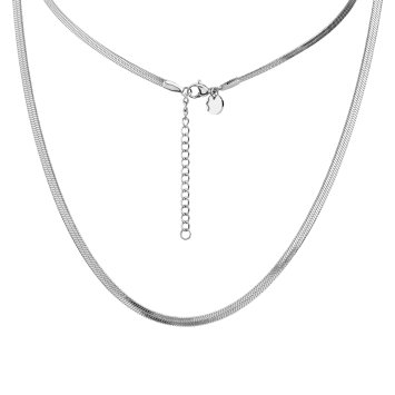 Collier Stahl glanz 50+5 cm