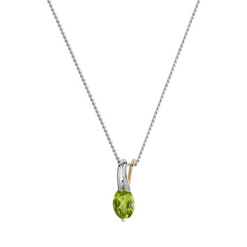 Anhänger mit Kette 375/- GG/WG Peridot
