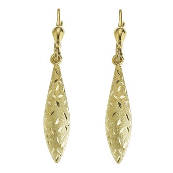 Ohrhänger 585/- Gelbgold glanz/matt diamantiert