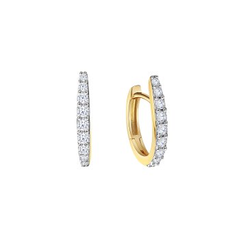 Klappcreolen 585/- Gelbgold bicolor Zirkonia