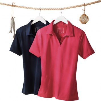 Poloshirt mit offenem Kragen