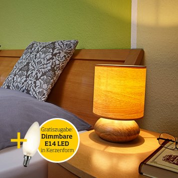 Touch-Leuchte im Holz-Dekor