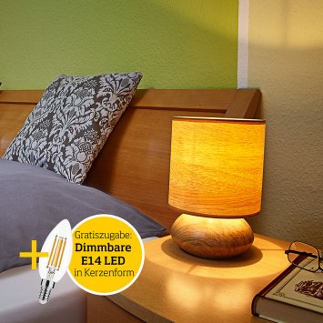 Touch-Leuchte im Holz-Dekor