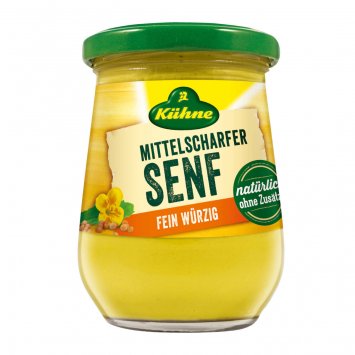 Kühne Senf extra cremig mittelscharf fein würzig im Glas 250ml