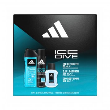 adidas Ice Dive Geschenkpack EDT 100ml Showergel 250ml Bodyspray 150ml