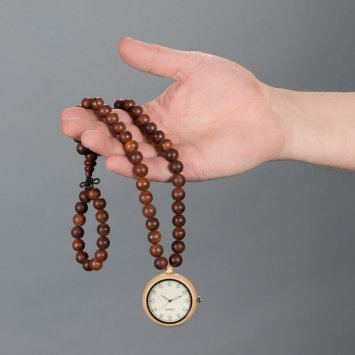 Chinesische Holz-Taschenuhr