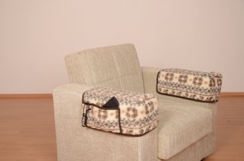Armlehnenschoner Hussen mit zwei Taschen Wolle Malmö 40 cm x 55 cm mit 2 Taschen linke