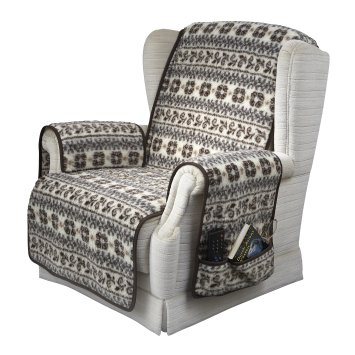 Husse Kombinierter Armlehnen- und Sesselschoner Wolle Malmö 150 cm x 50 cm + 2 mal 70 cm x 40 cm  mit 2 Taschen linke