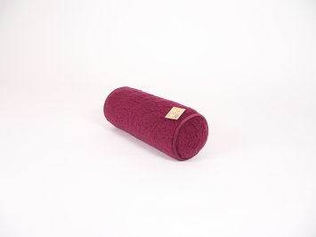 Kissenrolle Nackenrolle Wolle bordeaux 42 x 14 cm linke