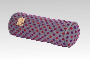 Kissenrolle Nackenrolle Wolle Noppen silber 42 x 14 cm linke