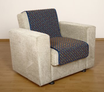Sitzflächenschoner Sesselschoner Wolle Noppen blau 175 x 47 cm linke
