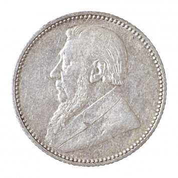 Silbermünze 6 Pence „Oom Krüger"
