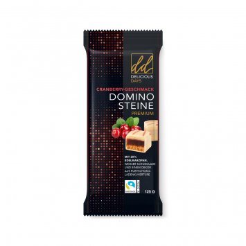 Schulte Premium Dominosteine Marzipan Cranberry und Schokolade 125g