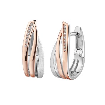 Klappcreolen 925/- Sterling Silber rhodiniert/rosé