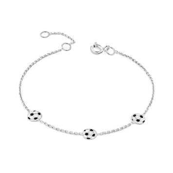 Armband 925/- Sterling Silber rhodiniert Fußball