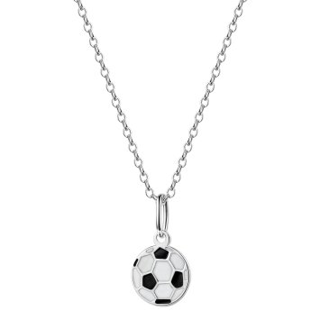 Anhänger mit Kette 925/- Sterling Silber rhodiniert Fußball