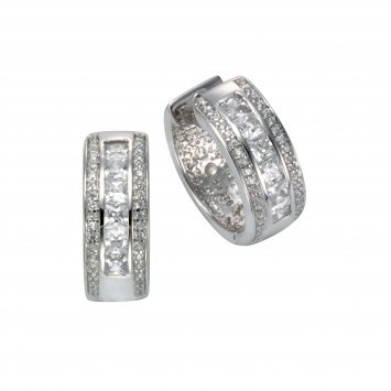 Ohrring 925/- Sterling Silber Zirkonia