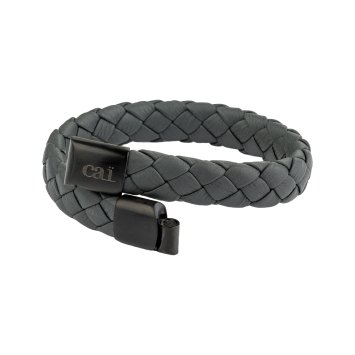 Armband Lederarmband geflochten anthrazit 21cm