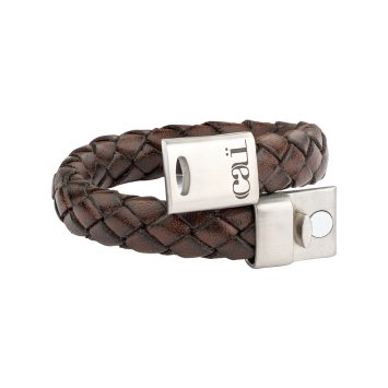 Armband Lederarmband geflochten braun 21cm