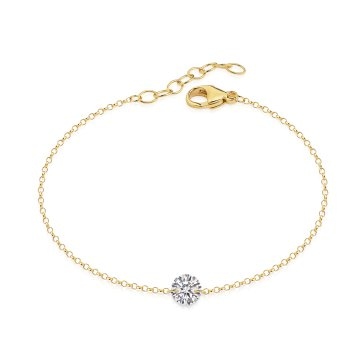 Armband 925/- Sterling Silber glanz gelb vergoldet Zirkonia weiß