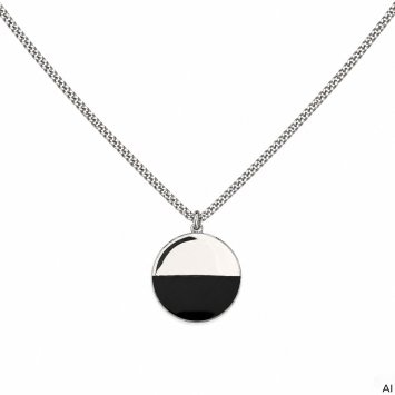 Halskette 925 Sterling Silber rhodiniert Onyx schwarz