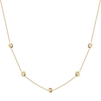 Collier 375 Gold Gelb Zirkonia Collier