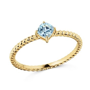Ring 375 Gold Gelb Sky Blue Topas Blau