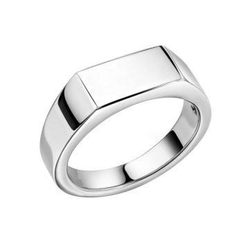 Ring 925 Sterling Silber poliert rhodiniert edged