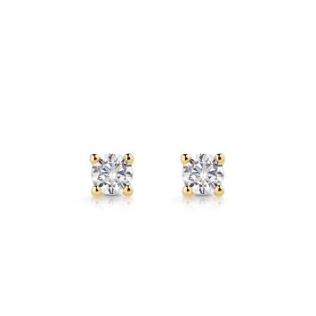 Ohrstecker 375 Gold Gelb Zirkonia Rund Ohrstecker Studs