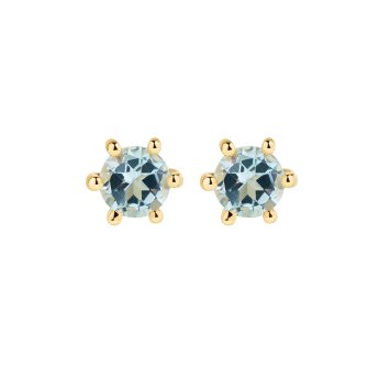 Ohrstecker 375 Gold Gelb Sky Blue Topas Rund Ohrstecker Blau