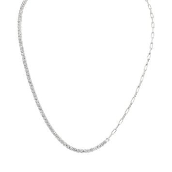 Halskette 925 Sterling Silber rhodiniert Tennis Zirkonia