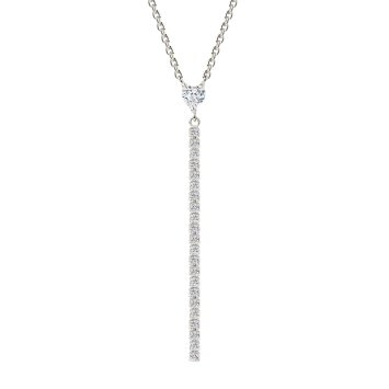 Halskette 925 Sterling Silber rhodiniert Zirkonia Herz